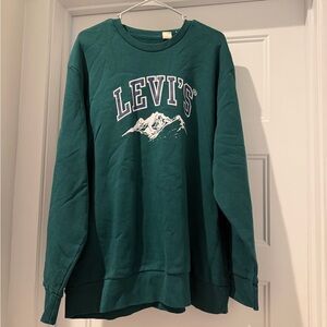 Levi's Teal Crewneck Sweatshirt with Mountain Graphic